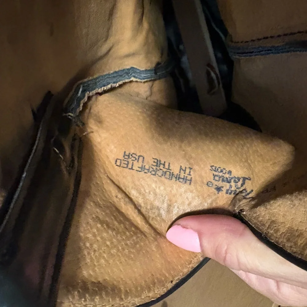 🤠 Tony Lama Black Leather Western Boots (Size 10D)‎
